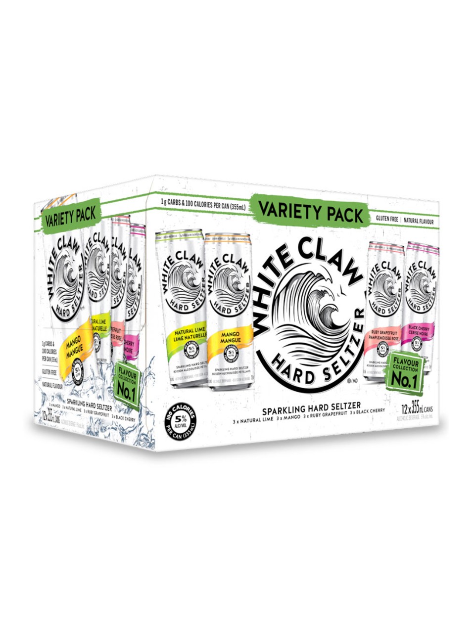 White Claw hard seltzer variety pack of 12 cans