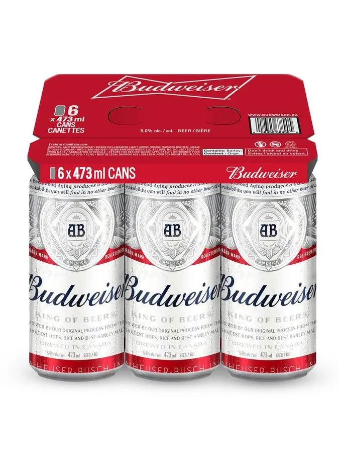 Budweiser six pack of cans