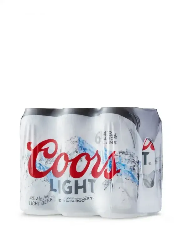 Coors Light six pack of cans